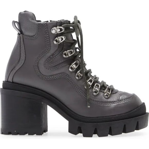 NEW Jeffrey Campbell Dark Gray Road Rage Lace-up H - Picture 2 of 7